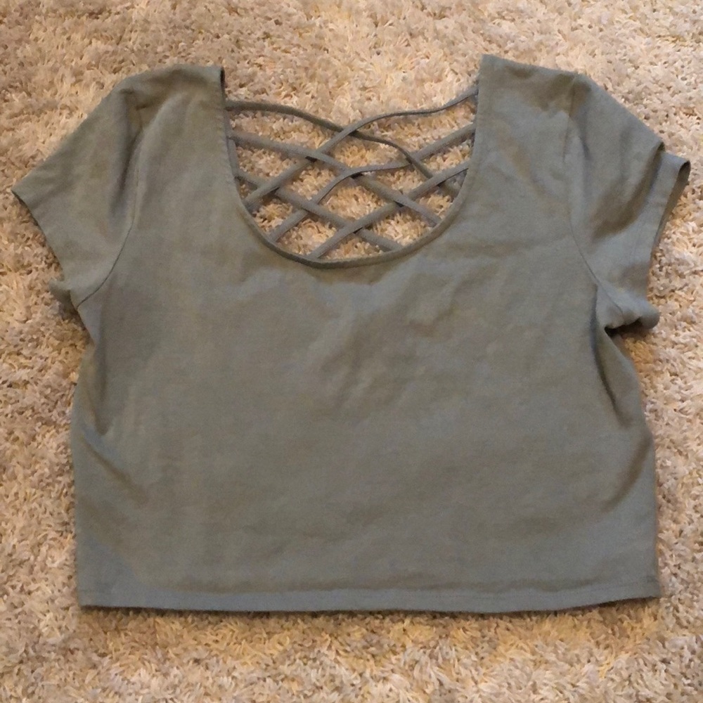 olive green crop top
